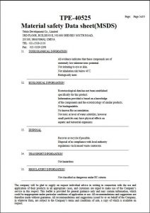 MSDS-SEBS+PP Certificate